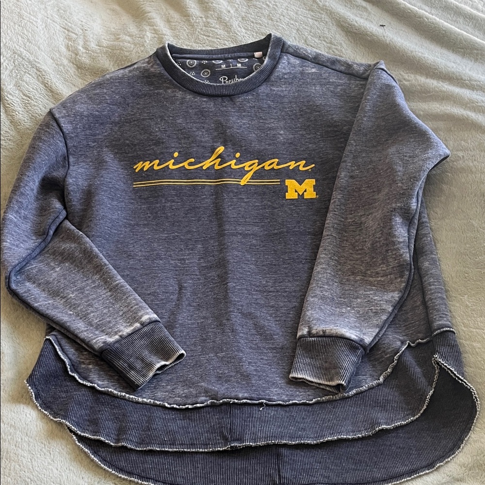 Pressbox Blue and Yellow Michigan Sweatshirt
